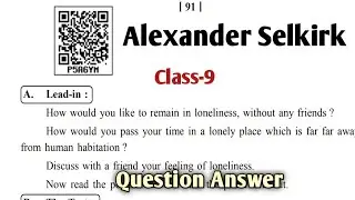 Alexander Selkirk  Questions Answers // Class 9 Odia Medium Alexander Selkirk