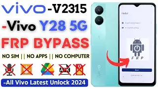 -Unlock VIVO Y28 5G FRP Bypass [Without PC] Vivo Y28 Android 13 Frp Google Account -No SIM/Apps