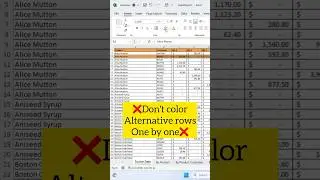 Don't color alternative rows one by one in Excel | Instead Use this Amazing Trick #excel