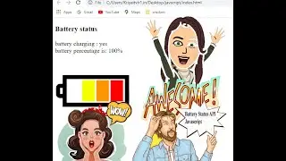 Battery Status API javascript | navigator javascript api | html5 battery navigator