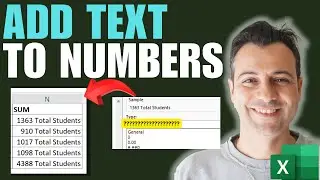 How to Add Text to Numbers AUTOMATICALLY in Excel using Custom Format Cells