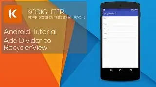 Android Studio Tutorial - Add Divider to RecyclerView