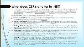 What does CLR stand for in  NET