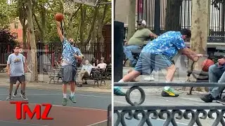 Adam Sandler Stretches, Plays Basketball in New York City | TMZ