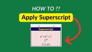 how to apply superscript in excel | Superscript format in Microsoft Excel