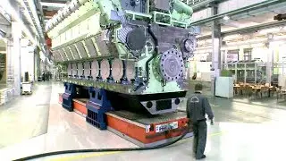 MAN Diesel and Turbo Factories, BIG Ship Engine with HUGE PISTONS