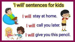 'I will' sentences for kids / english sentences with hindi meaning /Reading practice Sentences