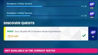 Earn 20,000 XP in Creator Made Experiences || Fortnite Daily Quests
