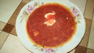 Постный борщ с фасолью