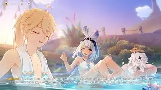 Mualani and Aether enjoys the hot spring relaxation together | Genshin Impact