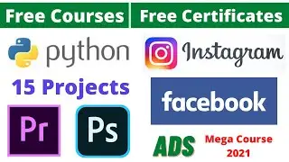 Udemy Free Certificate Courses 15 Python Projects from Scratch | Adobe Premiere Pro Online Classes