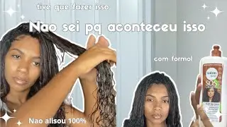 Finalizando meu cabelo alisado com progressiva pra ve se fica cacheado