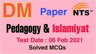 DM Pedagogy and Islamiyat questions Drawing Master NTS Test Paper 2021 mcqs Solved MCQs for Exam