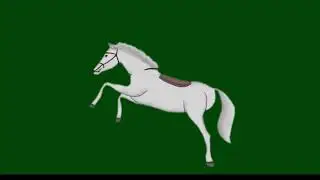 Cartoon horse   green screen video