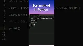 Sort method in Python #python #programming