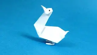 How to make a simple origami goose     DIY paper bird  tutorial