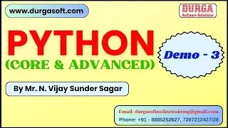 PYTHON tutorials || Demo - 3 || by Mr. N. Vijay Sunder Sagar On 12-09-2024 @7AM IST