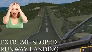 EXTREME LANDING ON SLOPED RUNWAY! MUSTIQUE Landing FSX 2015