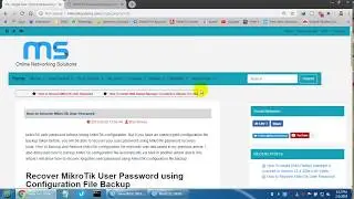 How to Recover MikroTik User Password