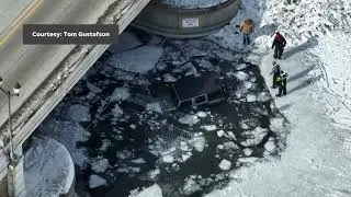 Watch as an Iowa teen, 4 strangers rescue a man and his dog from an icy Iowa lake