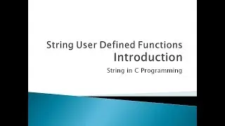 103 - Introduction to User Defined Functions for String