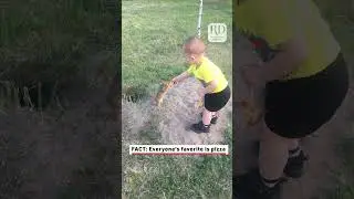 Cute Squirrel Gratefully Takes Toddlers Pizza