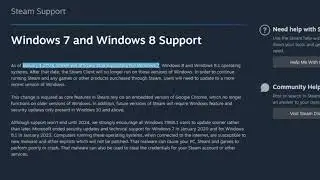 Steam Drops Windows 7 Support