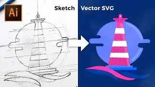 Sketch to Vector SVG illustrator Tutorial | Covert Image to Vector Graphics | Adobe Creative Cloud