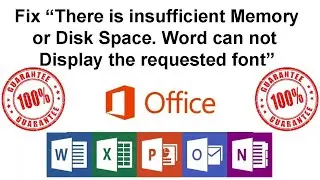 How to Fix MS Word Error fix there is insufficient memory or disk space 