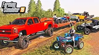 MILLIONAIRE'S GO MUDDING! (AIR LIFTED TRUCKS, POLARIS ATV, YAMAHA RAPTOR) | FARMING SIMULATOR 2019