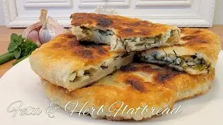 Easy Feta & Herb filled Flatbread Recipe | NO YEAST! So delicious!