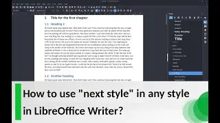 How to use "next style" in any style in LibreOffice Writer?