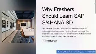 Why Freshers Should Learn SAP S/4HANA SD | A Career Booster | #sapsd | #frshers #2024