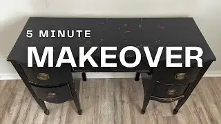 TRASHED Desk gets a GORGEOUS Makeover | Five Minute Furniture Makeover