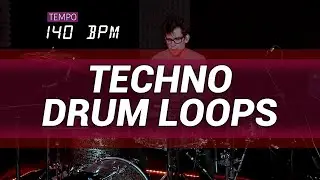 Techno drum loops 140 BPM // The Hybrid Drummer