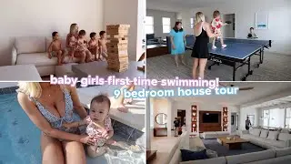 baby girls first time swimming + 9 bedroom house tour!