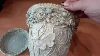 Хочу показать как я декорирую  цветочный горшок.