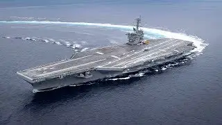 Extreme High-Speed Maneuvers by U.S. Navy Aircraft Carriers & USS Milwaukee Ship