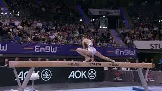 Sien Ghekiere Belgien Schwebwbalken - Gerätfinale EnBW DTB Pokal 2024 Stuttgart