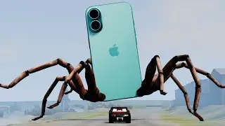 Epic escape from Lightning McQueen Eater, Iphone16 Eater, Sheriff Eater, Thing |BeamNG.Drive