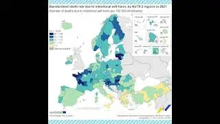 Standardized death due to intentional self-harm (su.......)! #map #europe #peace #youtubeshorts