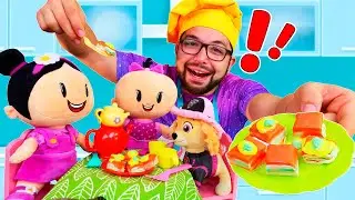 Play Doh oyun hamuru videoları - İbrahim'in restoranında Pepee ve Bebe ile baklava yapıyoruz!