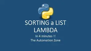 Sort a List using Lambda Expression- Python Tutorial 20