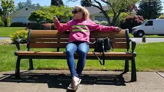 Ashley smokes and spits at the park