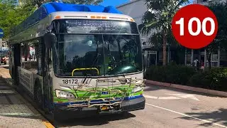 Miami Metrobus 100, South Beach to Downtown Miami, New Flyer XN40, 4K Bus Ride