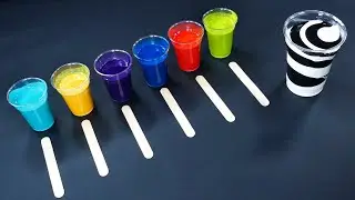 The WOODEN STICKS COCKTAIL - Unusual Acrylic Pouring technique