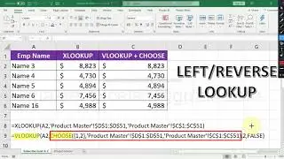 Vlookup + Choose vs Xlookup formula in excel