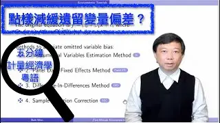 【Cantonese粵語】五分鐘計量經濟學（計量經濟學輔導）第十四集：點樣減緩遺留變量偏差？