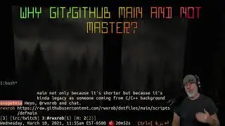 Why do I use main instead of master for Git/GitHub? [20210310115100]