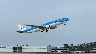 KLM Airbus A330-300 Takeoff from Houston IAH
